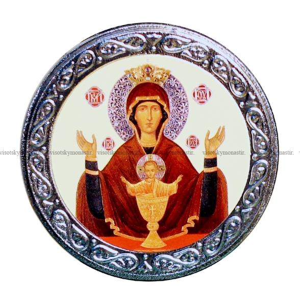 Икона "Неупиваемая Чаша",круглая на липучке